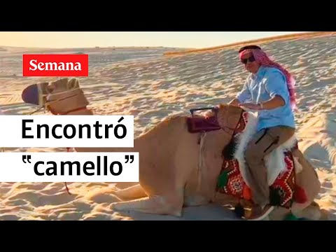 La aventura de Juan Diego Alvira en el desierto de Qatar. Montó en camello. |