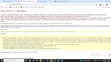 Unable to make the session state request to the session state server