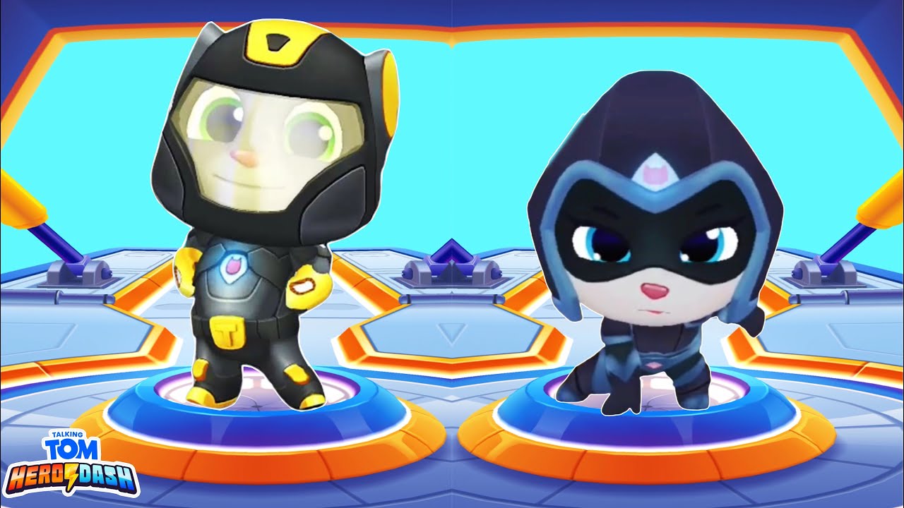 Talking Tom Hero Dash/ Superhero Tom Black vs Moonlight Angela vs