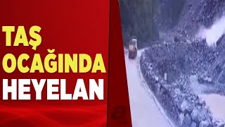 Artvinde Taş Ocağında Heyelan Düşen Dev Kaya Kamyonu Hurdaya Çevirdi A Haber