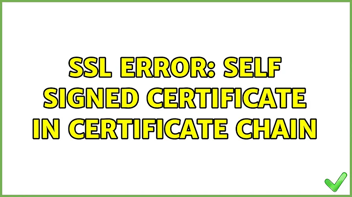 SSL Error: self signed certificate in certificate chain (2 Solutions!!)