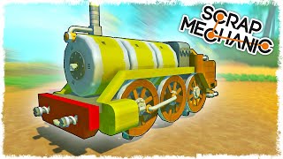 БИТВА: СТРОИМ НАСТОЯЩИЙ ПАРОВОЗ НА ПОРШНЯХ В SCRAP MECHANIC!!!