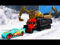 Giant CRUSHER DOZER Mack Truck Eater VS Cars Lightning McQueen Escape Monster Beamng Drive #10