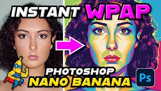 Instantly turn Any Photo into WPAP Pop Art Portrait in Photoshop with Nano Banana! screenshot 1