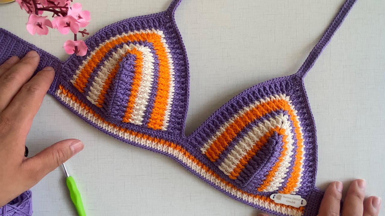 Biquíni de crochê em ponto relevo - modelagem perfeita - 