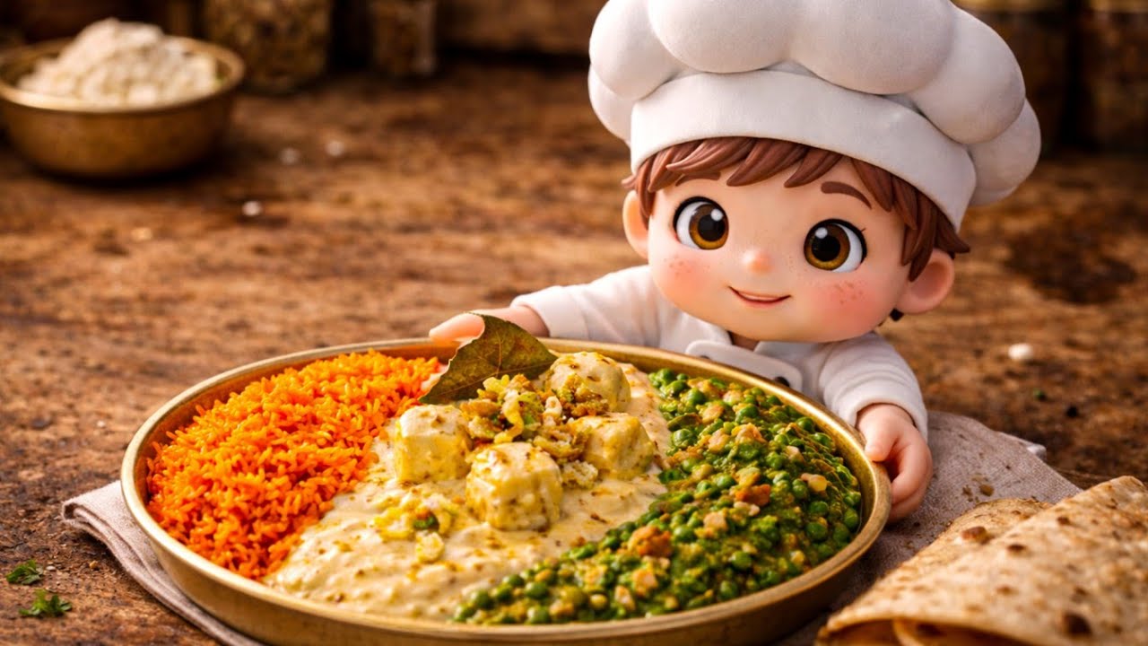 Tiny Chef Making a Miniature Tiranga Thali  | Relaxing ASMR Cooking