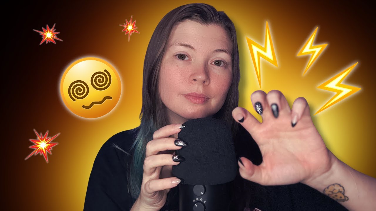 ASMR Bare Mic Scratching and Foam Mic Scratching With Long Nails and No Talking