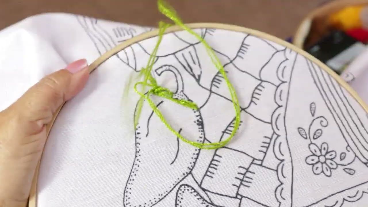 🌶️PUNTADA FACIL para BORDAR CHILES paso a paso👀 BORDADOS FACILES 593