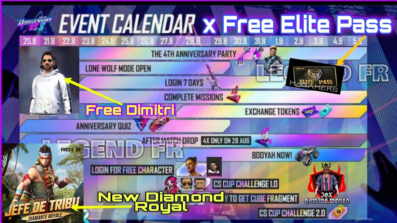 4th Anniversary Event Calendar Full Review || New Diamond Royal 😱 ..And Get Free Dimitri Character🤯