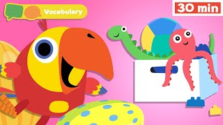 Learning First Words w Larry | Sensory Stimulation for Babies | Vocabulary for Kids | Vocabularry