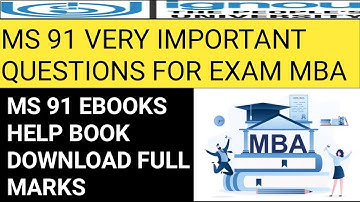 ms 91 ignou mba important questions for exam . ms 91 ebooks download with important answers.