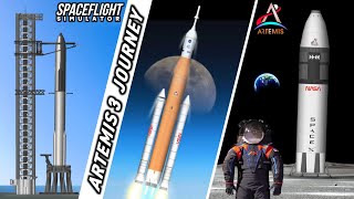 Artemis 3 Mission To the Moon In Spaceflight Simulator | NASA and SpaceX Rockets