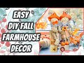 DIY Dollar Tree Fall Farmhouse Decor | Traditional Fall Colors Home Decor | Easy Dollar Tree DIYs