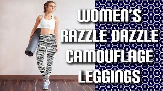 Womens Razzle Dazzle Camouflage High Waist Yoga Pants Workout Leggings For Jiu Jitsu 001