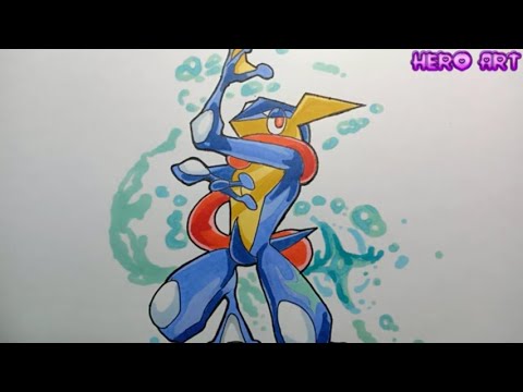 Cách vẽ pokemon Greninja Chú ếch ninja ngầu nhất - YouTube