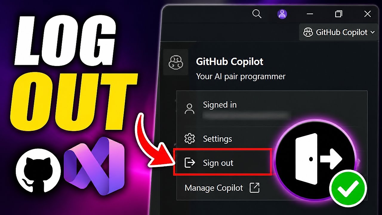 How To Log Out Of GitHub Copilot In Visual Studio - YouTube