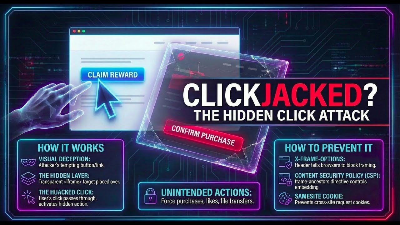 Clickjacking Attacks Explained In 6 Mins 🔥 : How Hackers Trick You ...