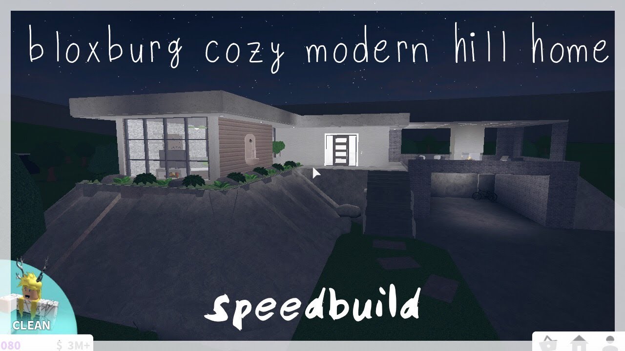 Bloxburg Cozy Modern Hill Home Speedbuild Roblox Youtube - roblox bloxburg cozy modern house