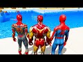 GTA 5 - Water Slide Challenge in Aquapark ( Spiderman, Iron Man, Hulk, Thor Gameplay GTA 5 )