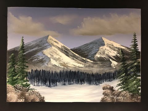 #251 How to paint Snow mountains in acrylic