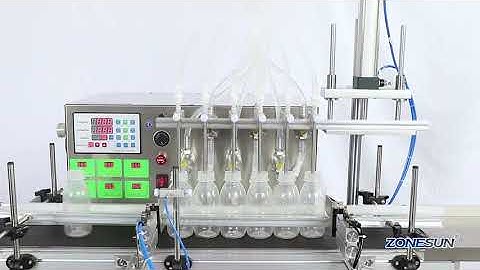 ZONESUN ZS-DTMP6A 6 Head Liquid Filling Machine With Conveyor Belt