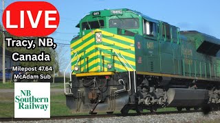 LIVE - NBSR Railcam at Milepost 47.64 on the McAdam Subdivision - Tracy, NB