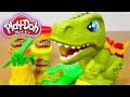 ティラノサウルスの背中から粘土のトゲが出てくる面白いおもちゃ Play-Doh レックス ザ チョンパー Dinosaur Tyrannosaurus clay play