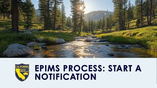 EPIMS Process: Start a Notification