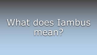What Does Iambus Mean?