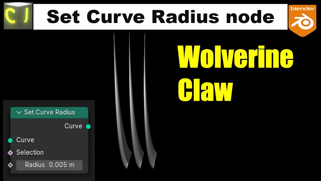 Set Curve Radius node controls the cross section size - Blender 4.2 ...