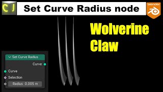 Set Curve Radius node controls the cross section size - Blender 4.2 Geometry node Tutorial