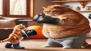 Giant Cat Teaches Kid Boxing   Cartoon and More, Part 16  🐈 🐶 ❤️ #196 by Animal jokes and music. 526 views 5 days ago 3 minutes, 19 seconds