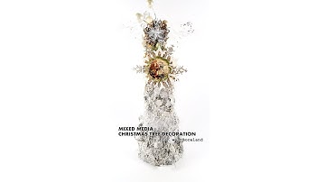 EASY 3D MIXED MEDIA CHRISTMAS TREE DECORATION TUTORIAL