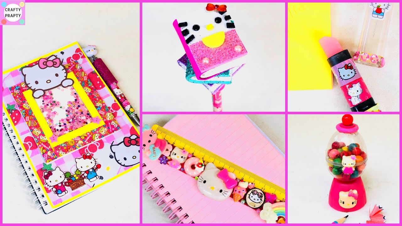 DIY 5 Hello Kitty School Supplies, Hello Kitty Paper School Supplies
