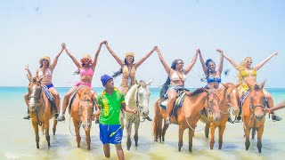 Horseback riding in the Ocean for my client-queens