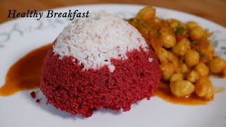 Healthy Breakfast Recipe | Beetroot Puttu Recipe | Jowar Puttu | Jowar Recipes | Jowar breakfast