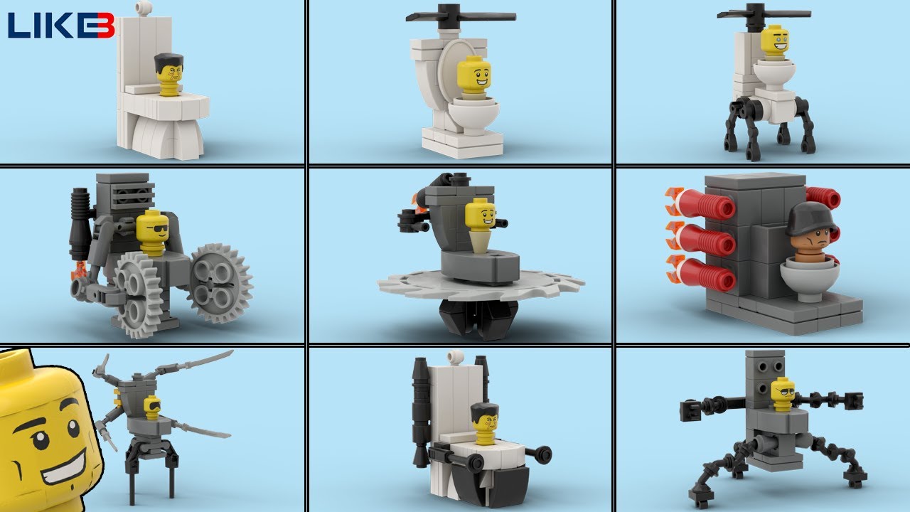 Skibidi Toilets LEGO Minifigures Building All G-Man Toilet 