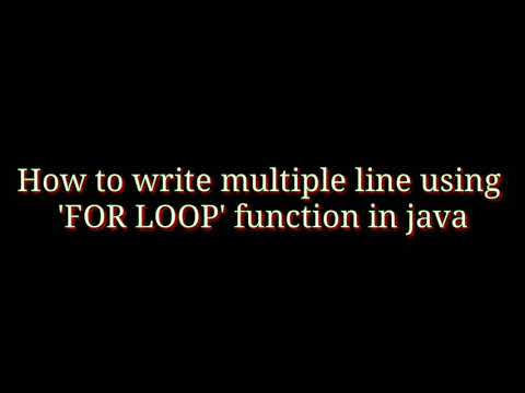 How to write multiple line using for loop function in java (java for loop)
