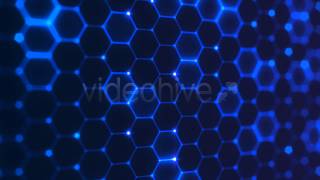 Blue Sparkling Hex Pattern - Abstract VJ Loop
