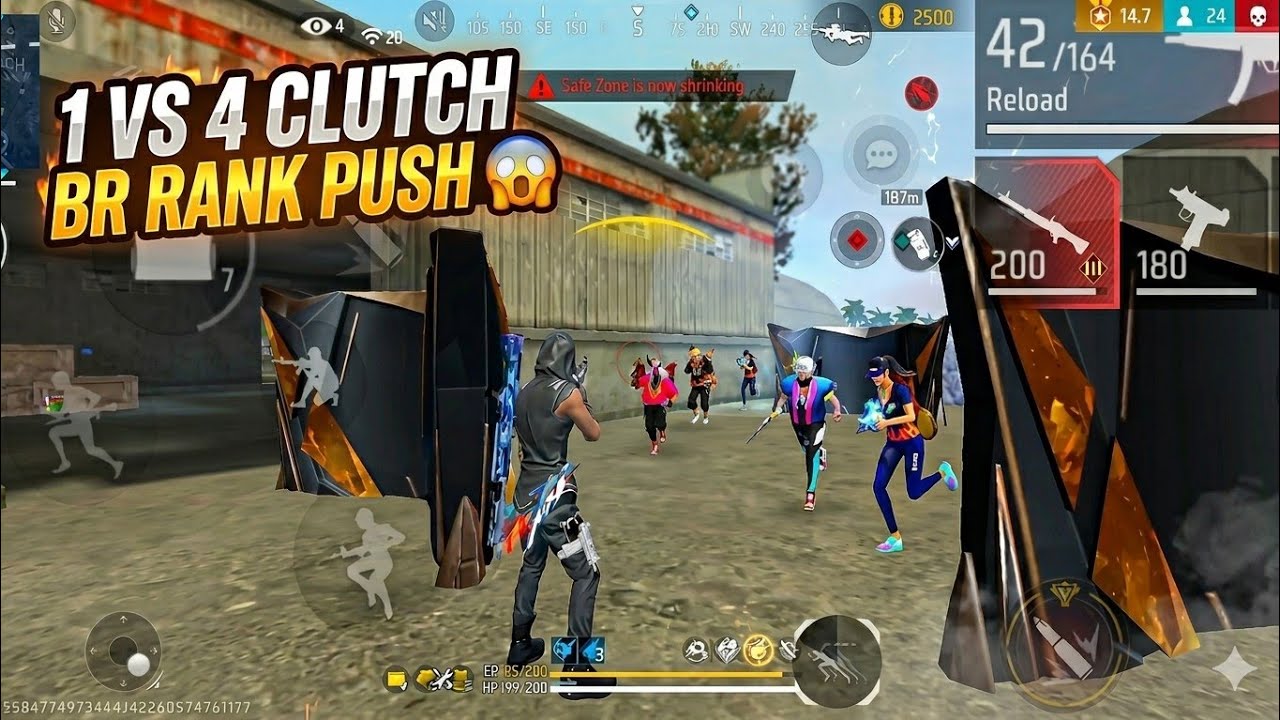 🔥 1 VS 4 CLUTCH BR RANK PUSH 😱 | Solo vs Squad BR Rank Gameplay | Free ...