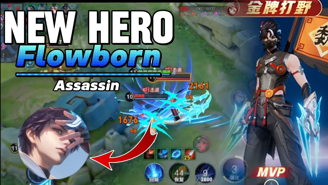 Flowborn Assassin New Hero FLOWBORN-Assassin with INSANE Damage Gameplay| Honor of Kings ...