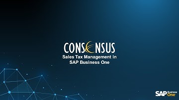 Sales Tax Management in SAP Business One