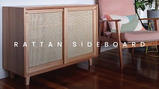 Mid-Century Modern Rattan Sideboard Console - DIY Build