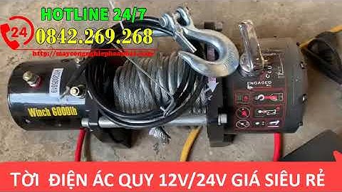 Tời điện 12V.Tời điện 24V giá rẻ.Tời điện ác quy 6000lbs nâng 600kg, kéo 2,7 tấn.Tờiđiện 1 tấn-12000