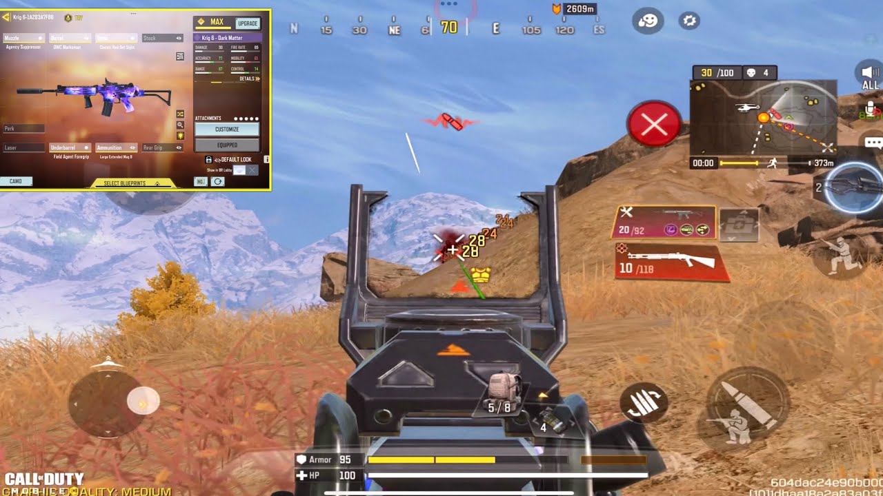 This KRIG6 have ZERO AIM SHAKE in LONG RANGE | Best KRIG-6 GUNSMITH in CODM BR | Solo vs Squads