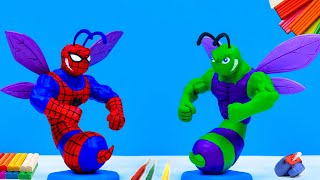 DIY Giant hornet mixed Superheroes Spider man, Hulk with clay 🧟 Polymer Clay Tutorial