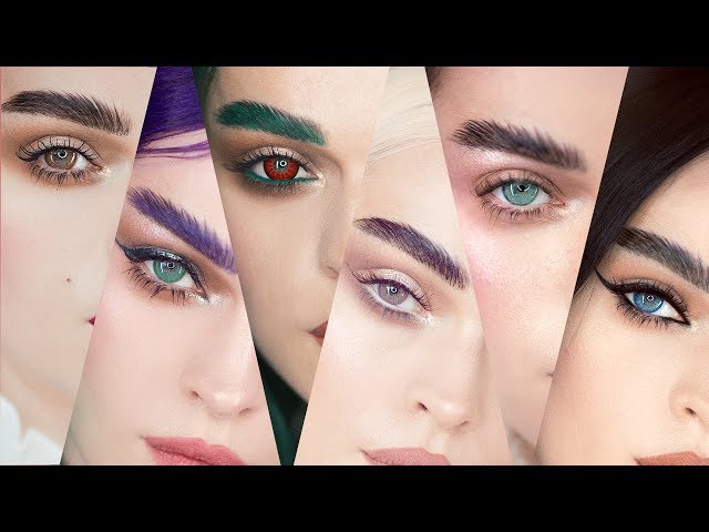 TTDEYE COLORED CONTACTS - 6 PAIRS ON LIGHT EYES / LIGHT BROWN / RED / GREEN / PINK / BLUE