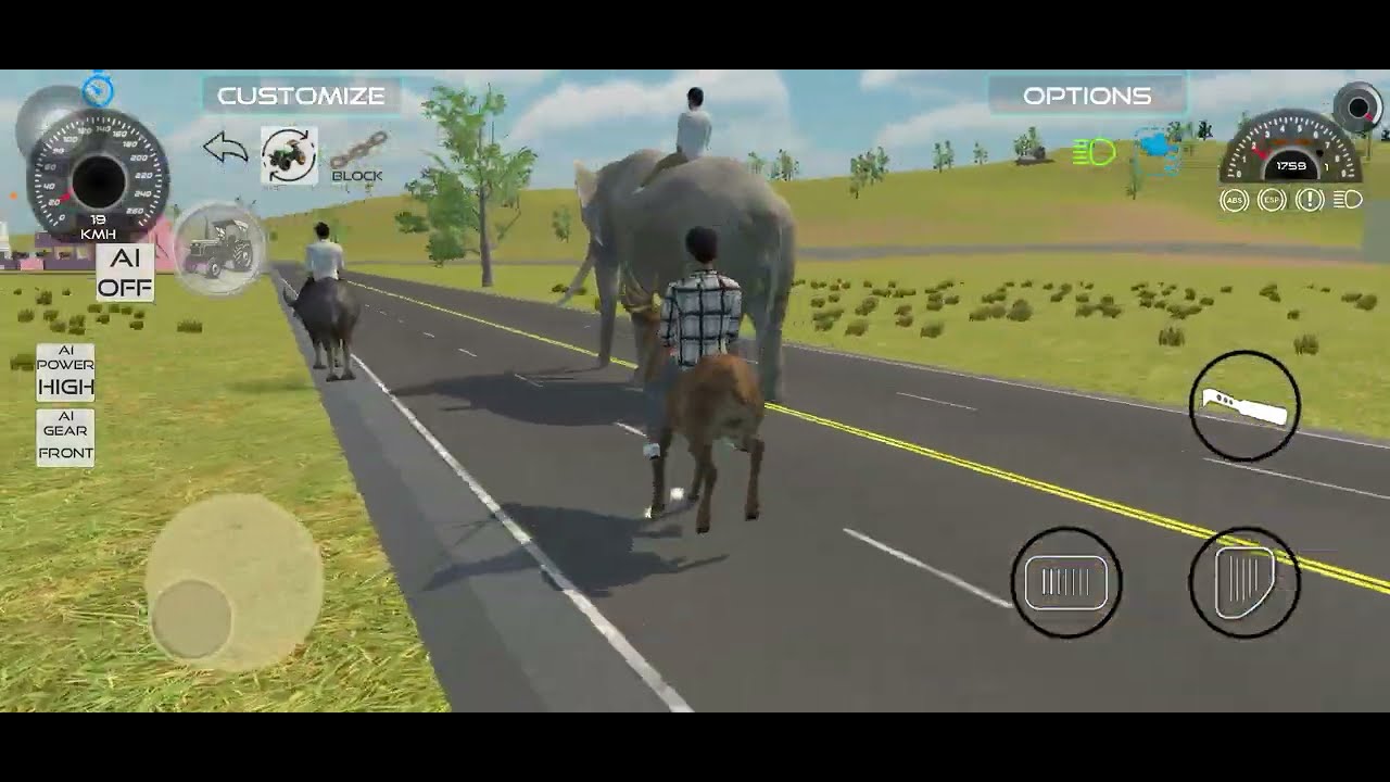Elephant | Deer | Buffalo in Game | Indian vehicle simulator 3d 