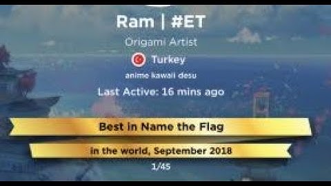 The Interview with Ram as the Former Best in the World of Name the Flag in 2018