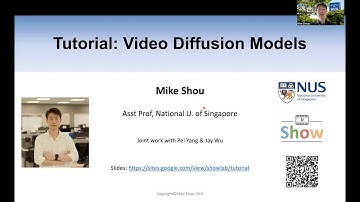 Tutorial: Video Diffusion Models. Mike Shou, 2023.